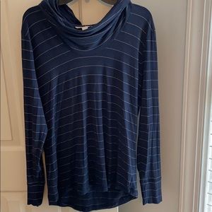 Banana Republic navy with gold stripe